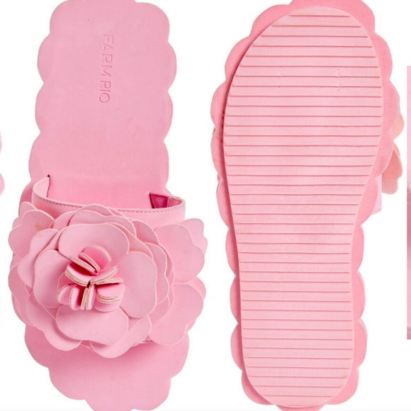 NWOT FARM Rio Petal Pink Flower Cloud Slide Sandal Slip on Flip flops Sz 11 XL - Picture 8 of 12